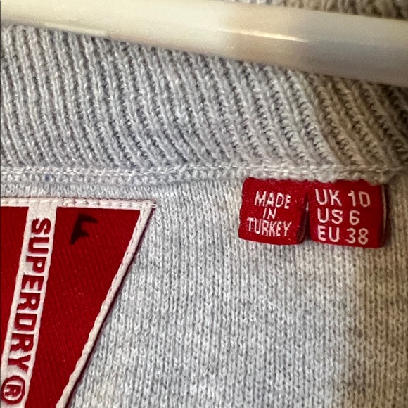 Super dry Gray Cropped Sweatshirt with Orange Patch. Brand new. No tag - Picture 4 of 4